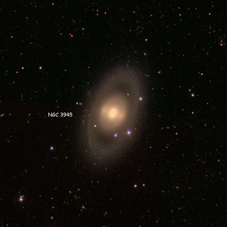 SDSS image of region near lenticular galaxy NGC 3945
