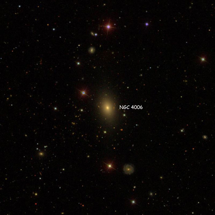 SDSS image of region near elliptical galaxy NGC 4006