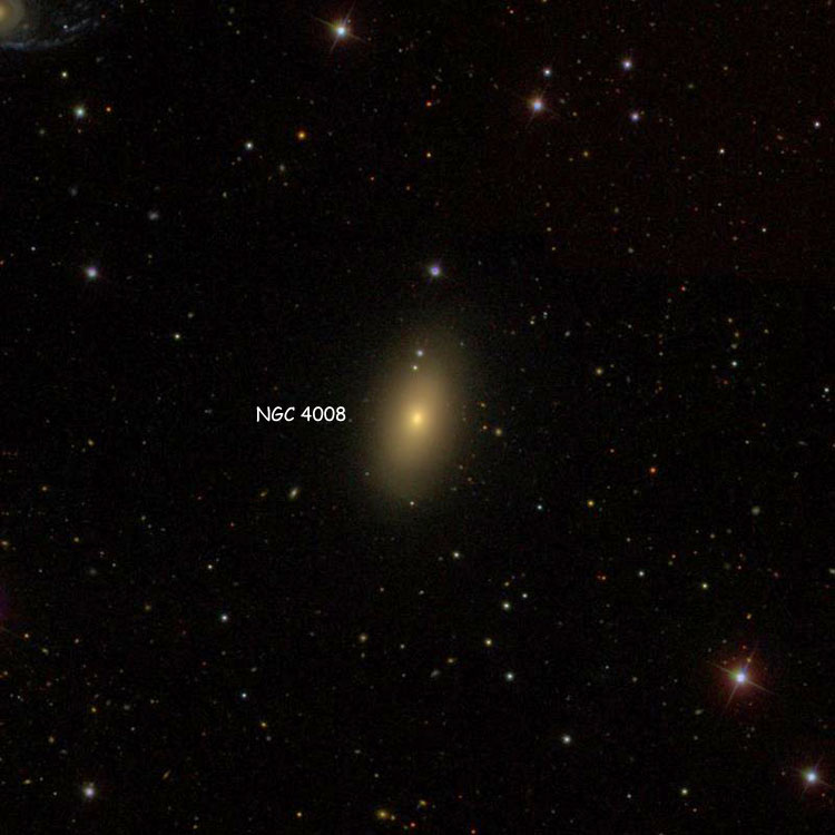 SDSS image of region near elliptical galaxy NGC 4008