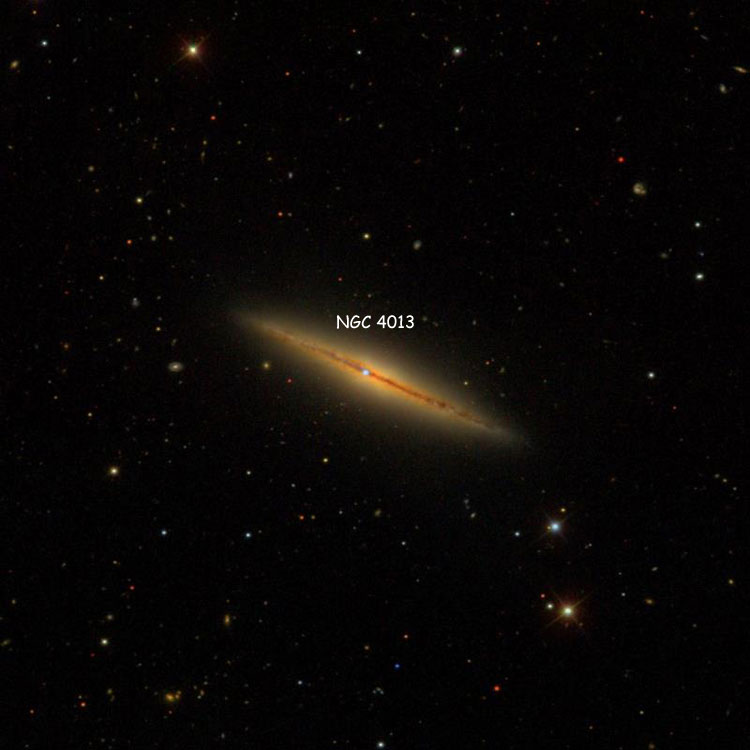 SDSS image of region near spiral galaxy NGC 4013