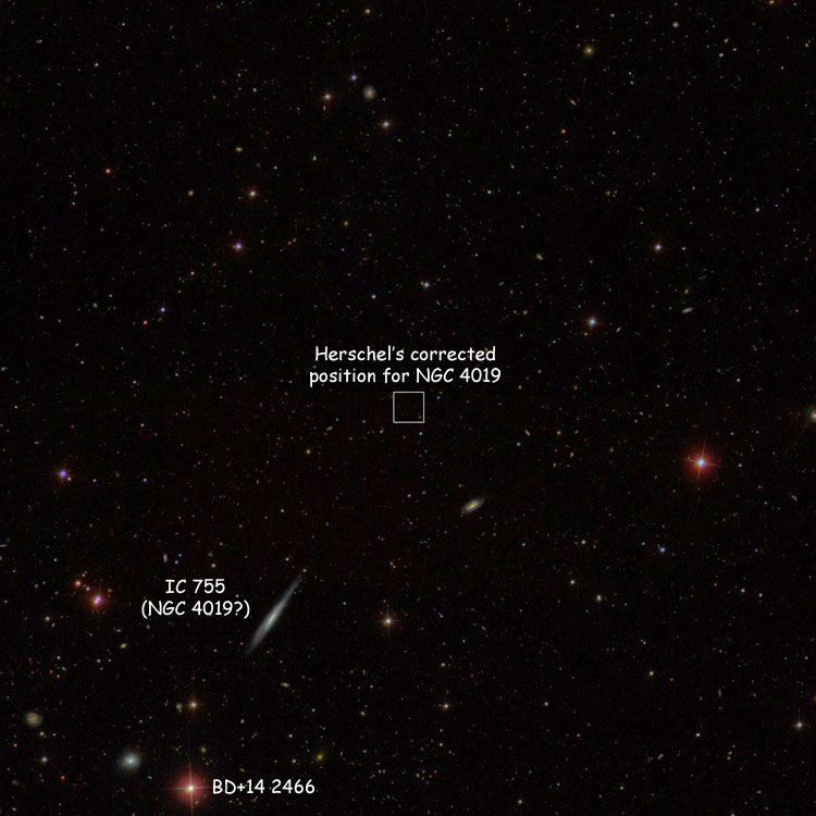 SDSS image of region near spiral galaxy NGC 4019