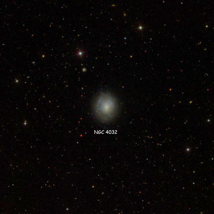 SDSS image of region near spiral galaxy NGC 4032