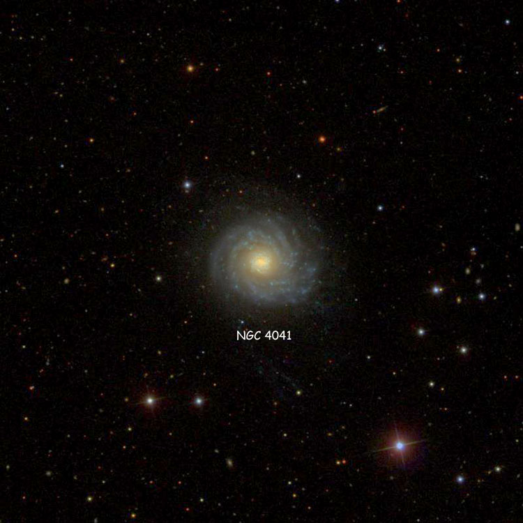 SDSS image of region near spiral galaxy NGC 4041