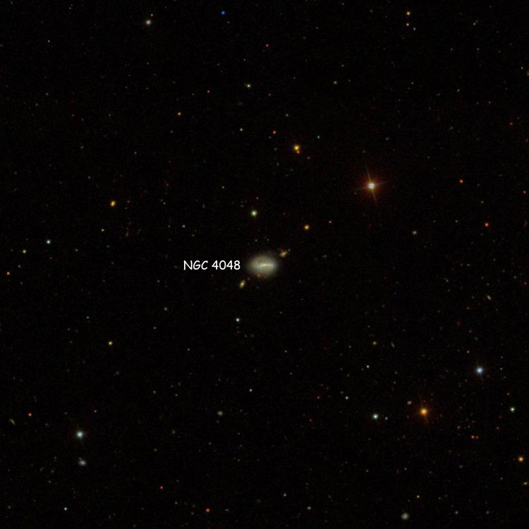 SDSS image of region near spiral galaxy NGC 4048