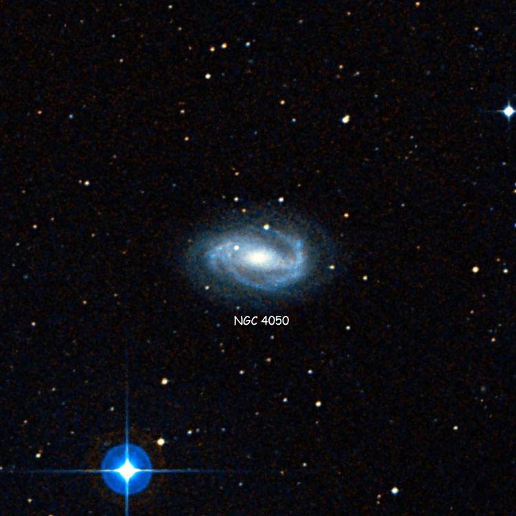DSS image of region near spiral galaxy NGC 4050
