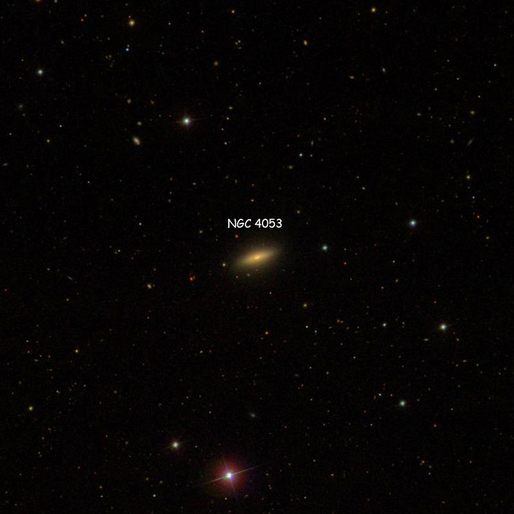 SDSS image of region near spiral galaxy NGC 4053