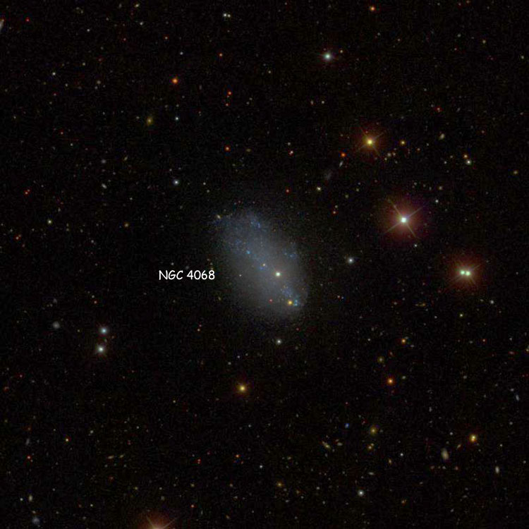 SDSS image of region near irregular galaxy NGC 4068