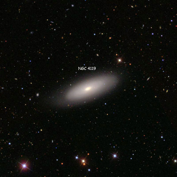 SDSS image of region near lenticular galaxy NGC 4119