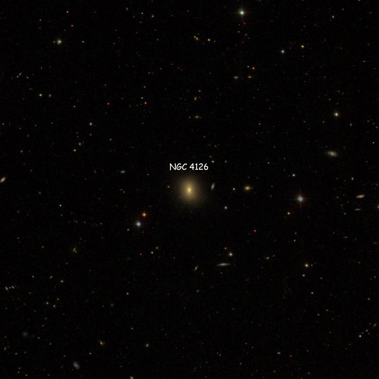 SDSS image of region near lenticular galaxy NGC 4126
