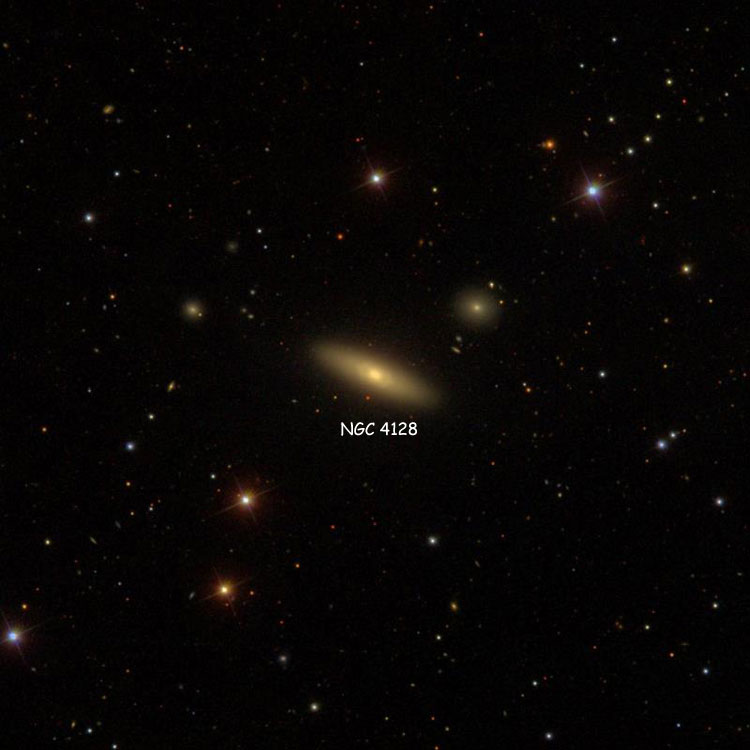 SDSS image of region near lenticular galaxy NGC 4128