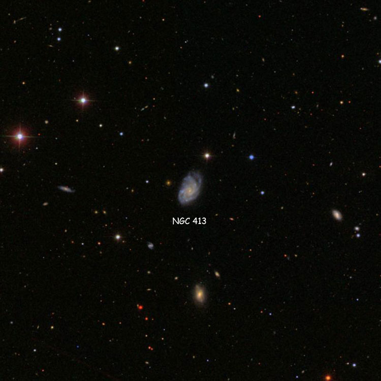 SDSS image of region near spiral galaxy NGC 413