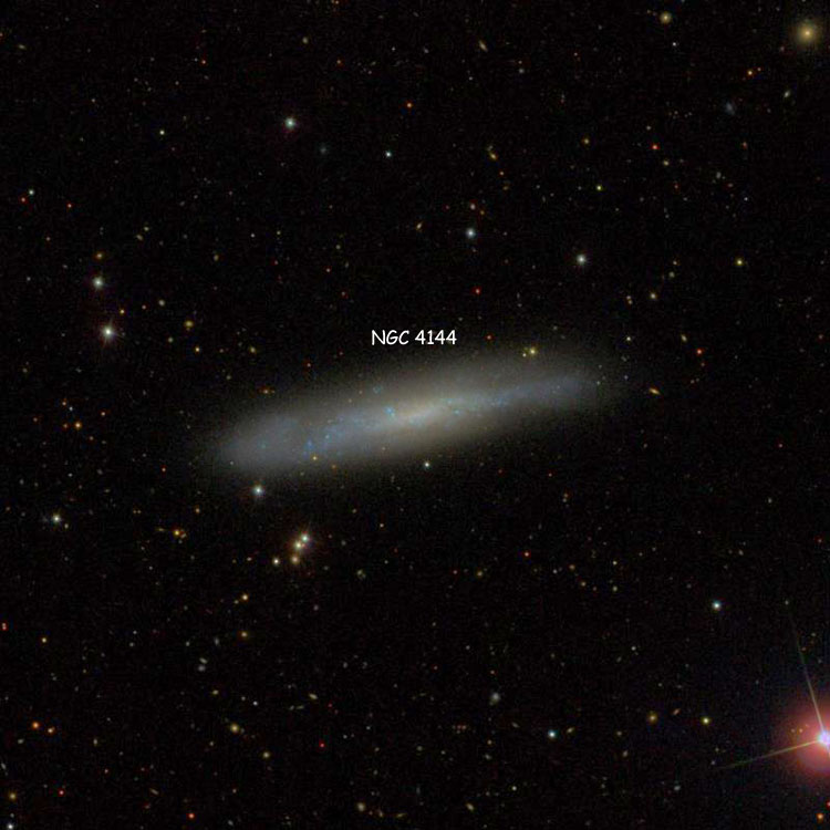 SDSS image of region near spiral galaxy NGC 4144