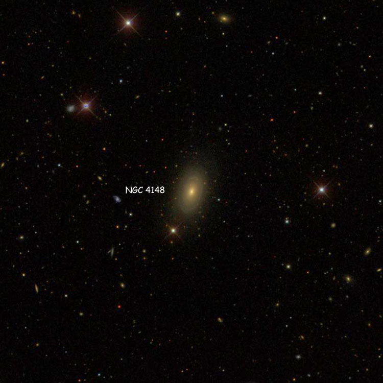 SDSS image of region near lenticular galaxy NGC 4148