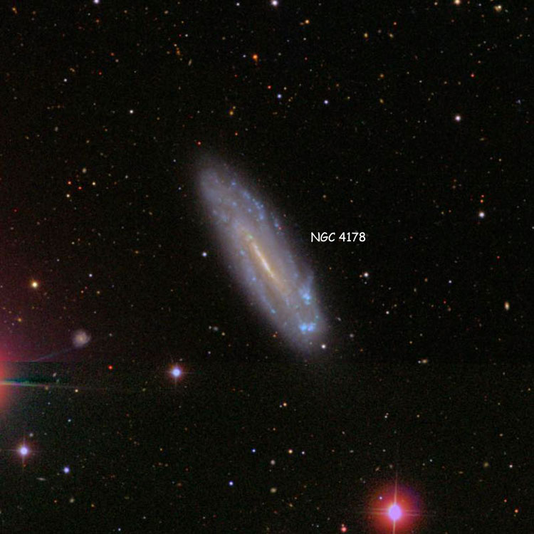 SDSS image of region near spiral galaxy NGC 4178