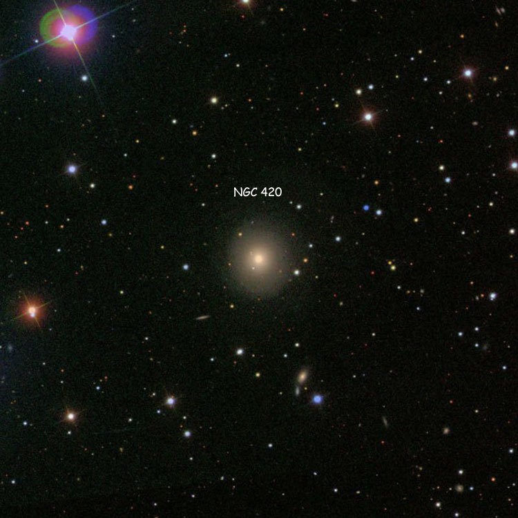 SDSS image of region near lenticular galaxy NGC 420