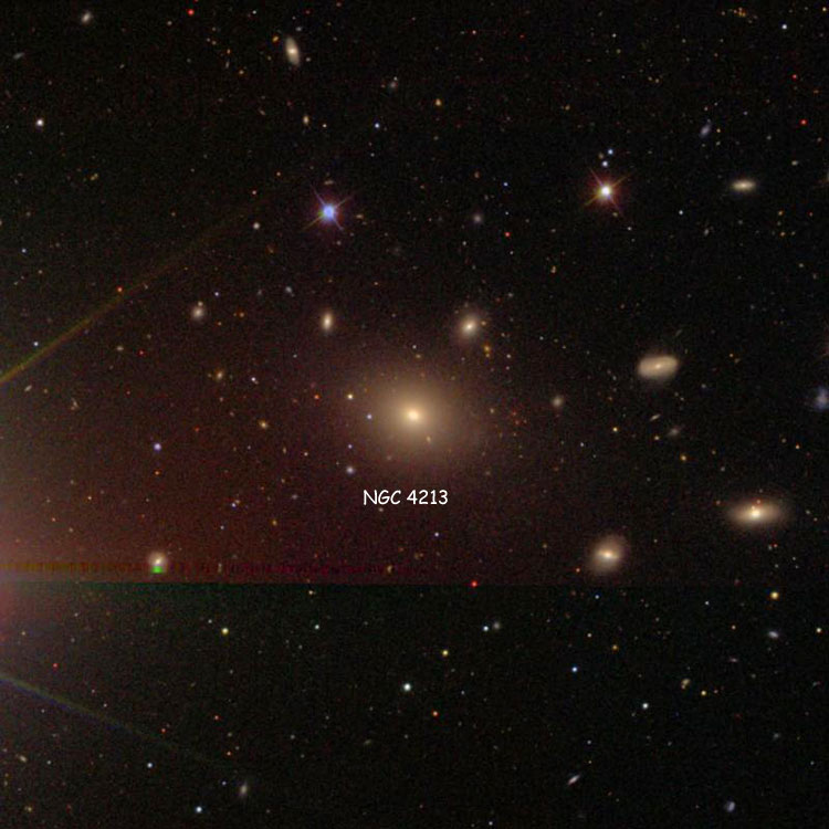 SDSS image of region near elliptical galaxy NGC 4213