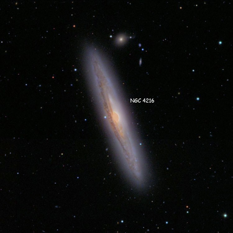 SDSS image of region near spiral galaxy NGC 4216