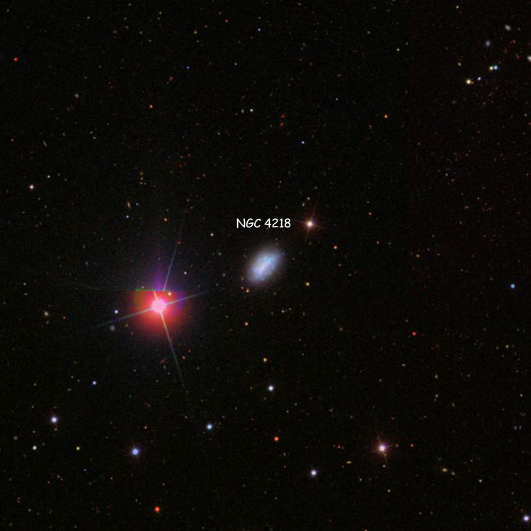 SDSS image of region near irregular galaxy NGC 4218