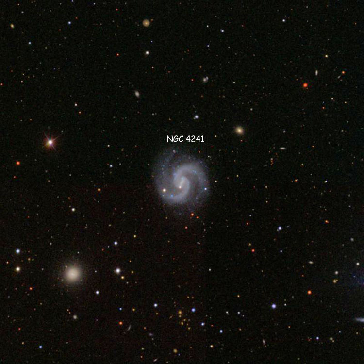 SDSS image of region near spiral galaxy NGC 4241