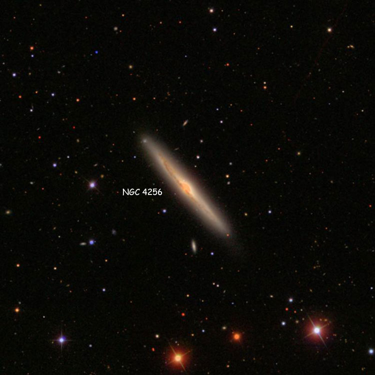 SDSS image of region near spiral galaxy NGC 4256