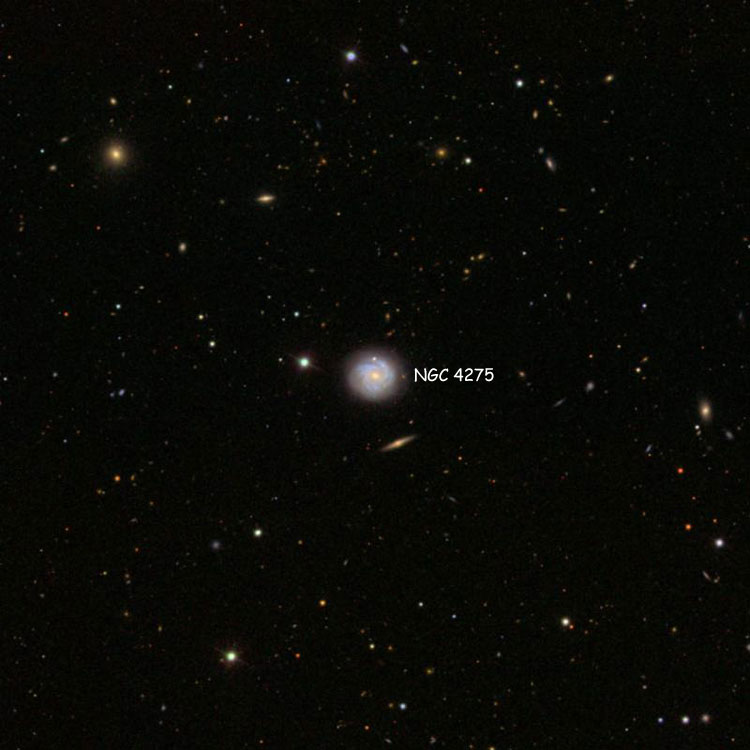 SDSS image of region near spiral galaxy NGC 4275