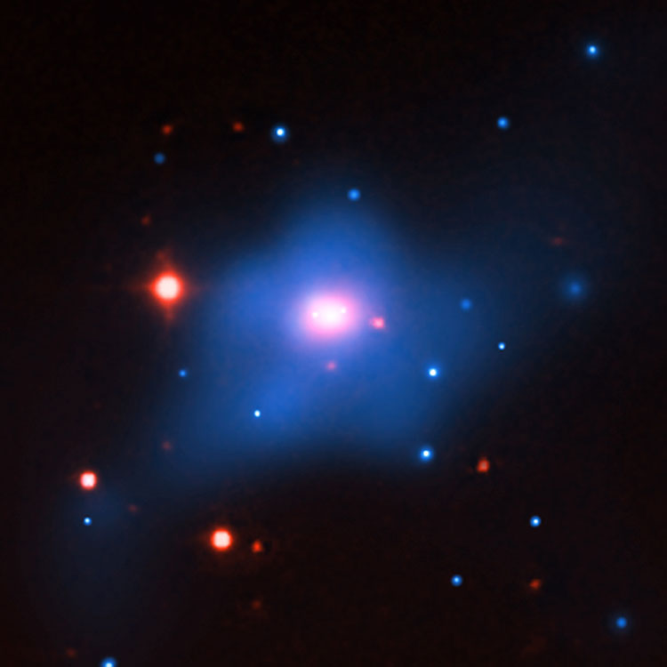 Composite X-ray and infrared image of elliptical galaxy NGC 4291