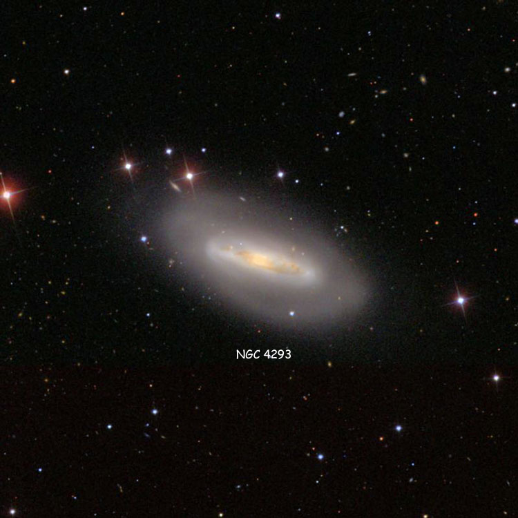 SDSS image of region near lenticular galaxy NGC 4293