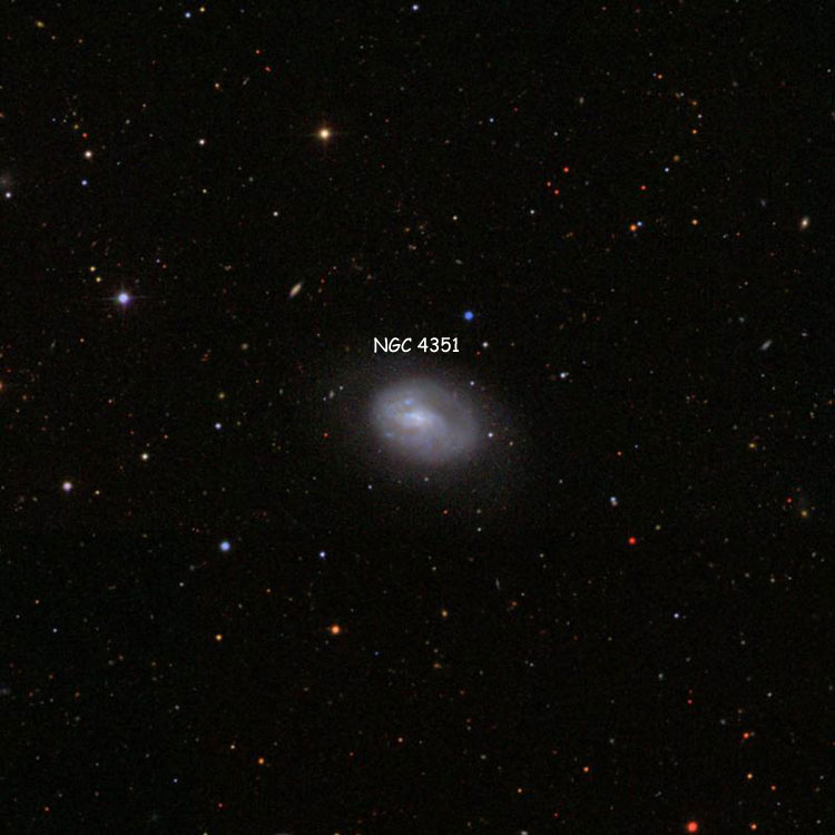SDSS image of region near spiral galaxy NGC 4351