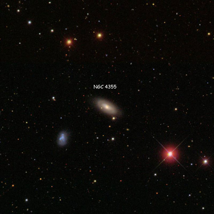 SDSS image of region near spiral galaxy NGC 4355