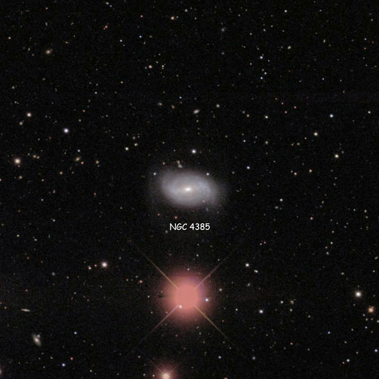 SDSS image of region near spiral galaxy NGC 4385