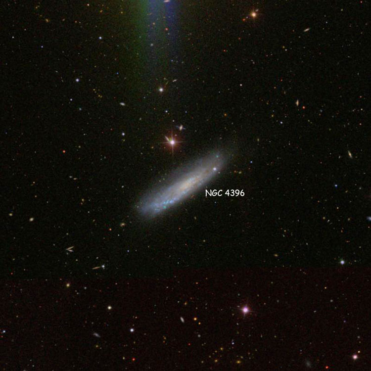 SDSS image of region near spiral galaxy NGC 4396