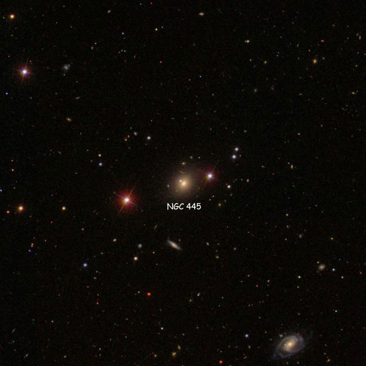 SDSS image of region near lenticular galaxy NGC 445