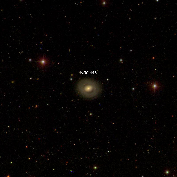 SDSS image of region near lenticular galaxy NGC 446