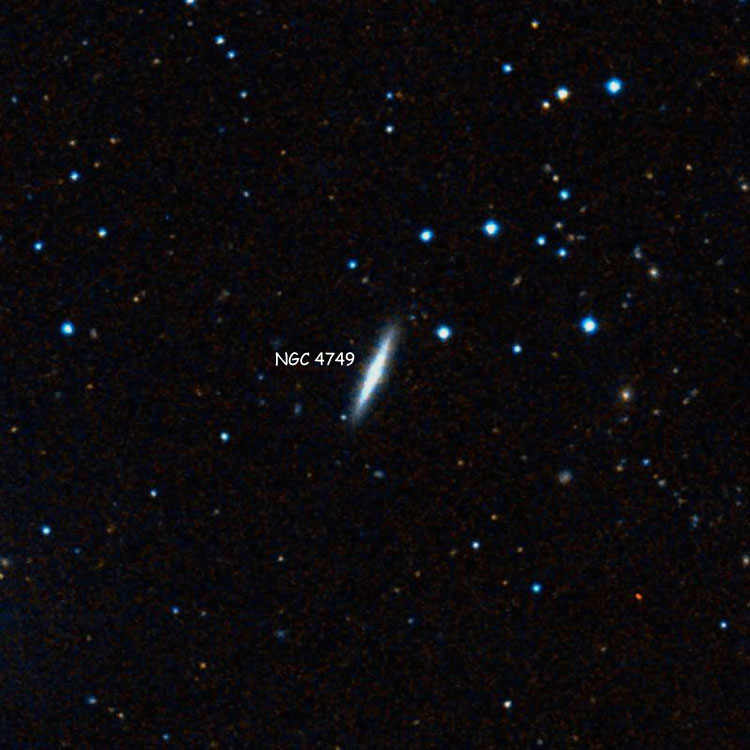 DSS image of region near spiral galaxy NGC 4749