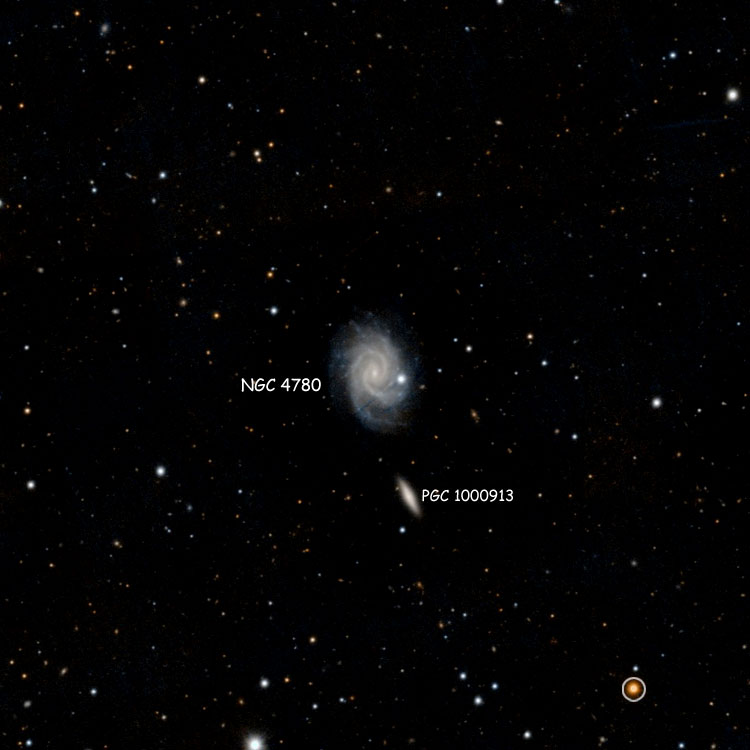 PanSTARRS image of region near spiral galaxy NGC 4780