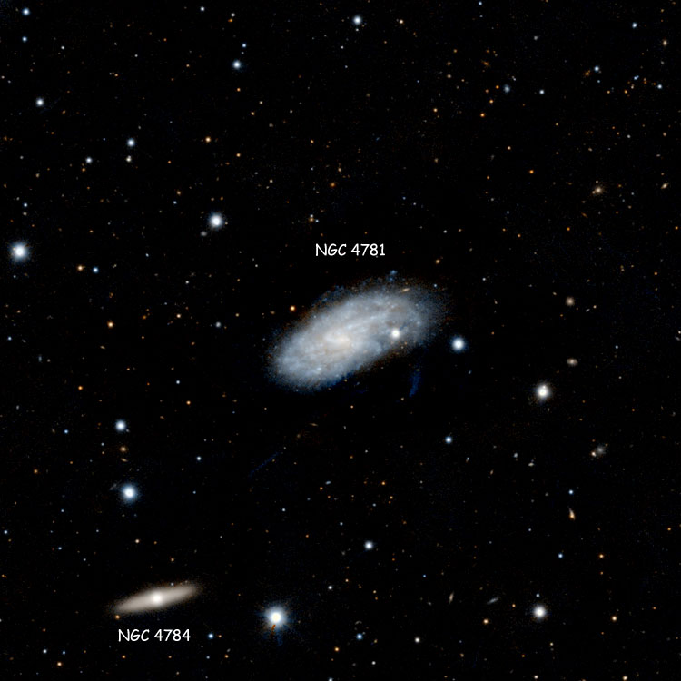 PanSTARRS image of region near spiral galaxy NGC 4781
