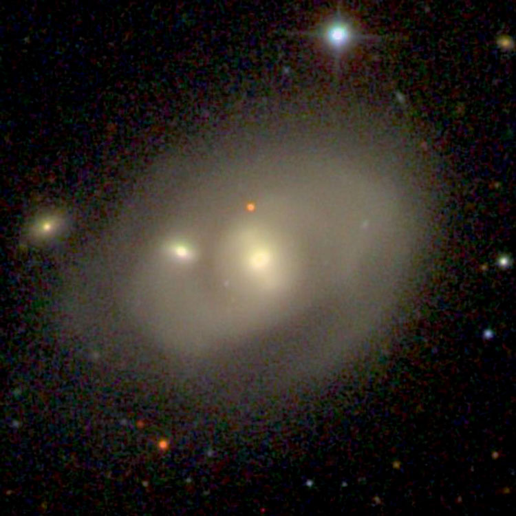 SDSS image of spiral galaxy NGC 4794 and its companion, NGC 4796