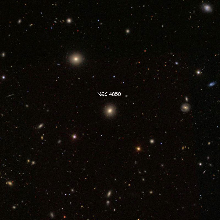 SDSS image of region near lenticular galaxy NGC 4850
