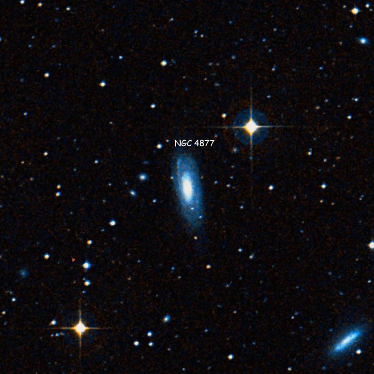 DSS image of region near spiral galaxy NGC 4877