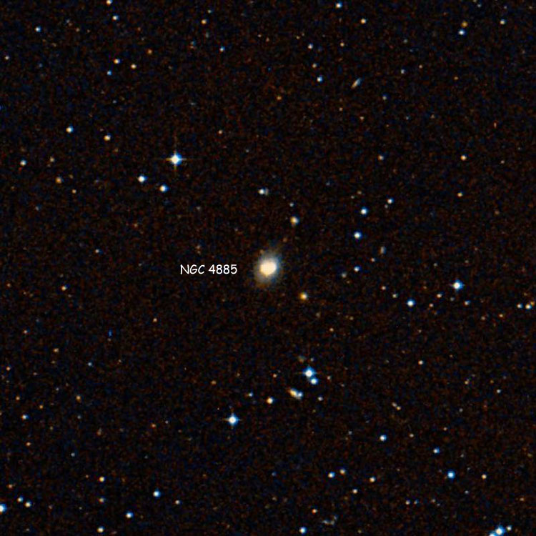 DSS image of region near spiral galaxy NGC 4885