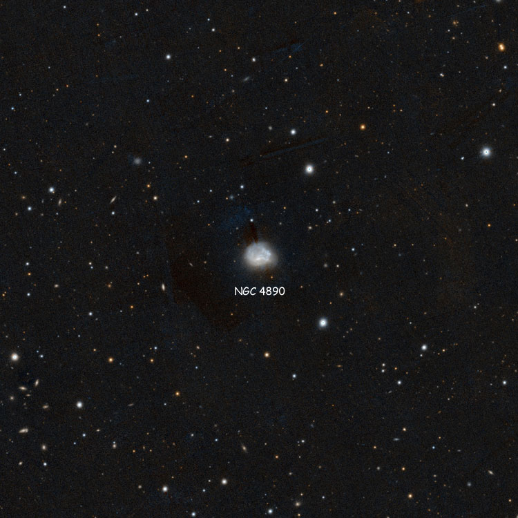 PanSTARRS image of region near spiral galaxy NGC 4890
