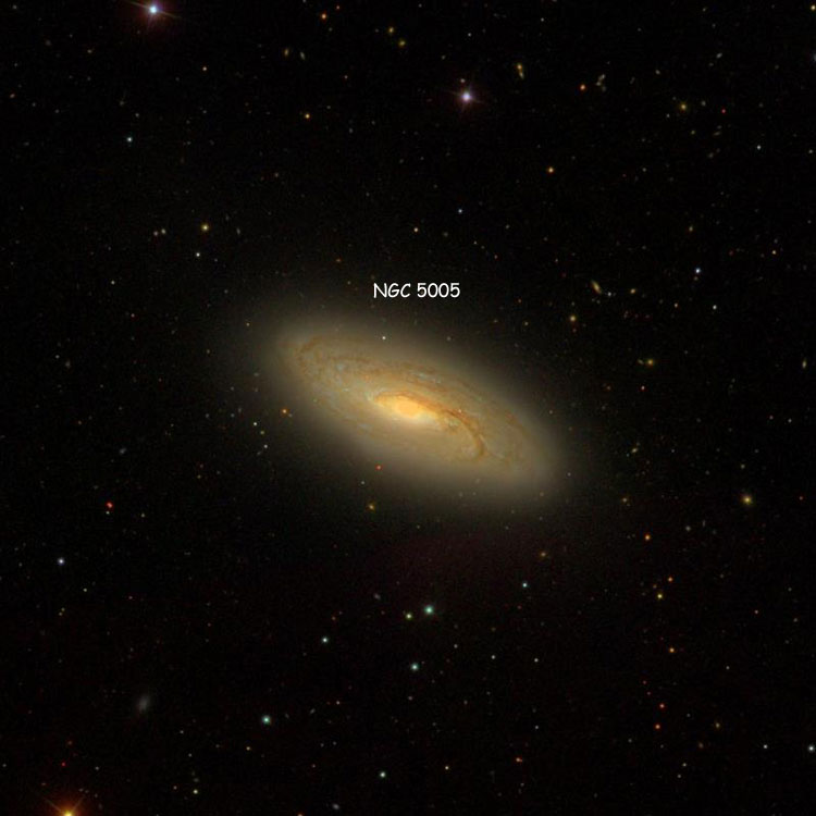 SDSS image of region near spiral galaxy NGC 5005