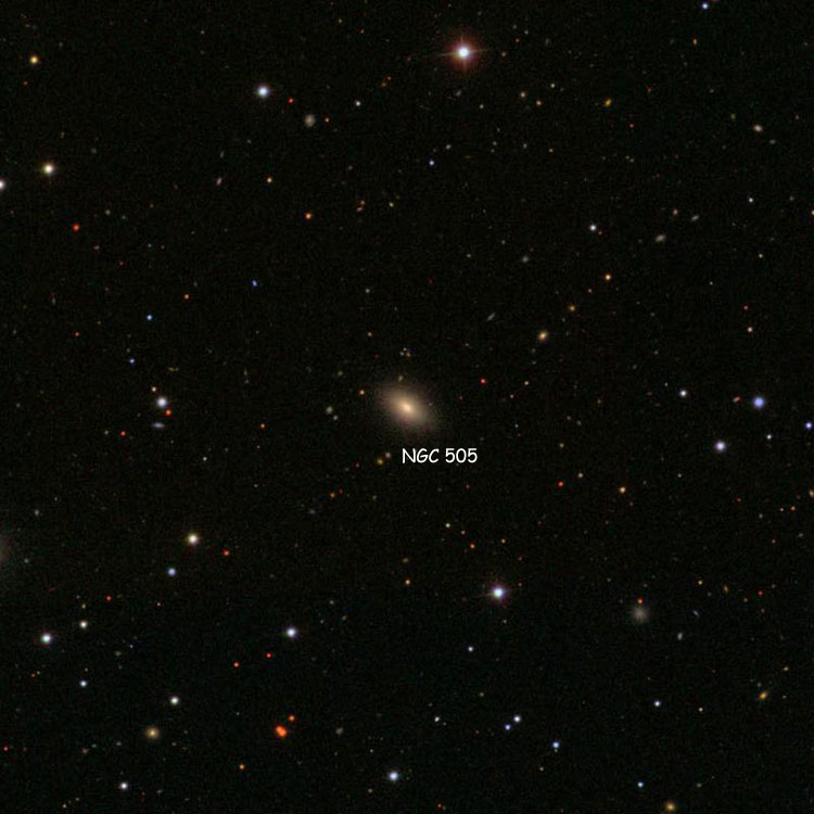 SDSS image of region near lenticular galaxy NGC 505
