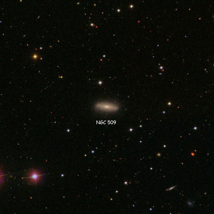 SDSS image of region near lenticular galaxy NGC 509
