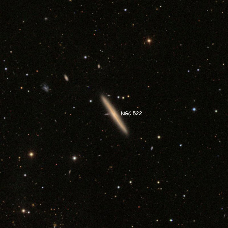 SDSS image of region near spiral galaxy NGC 522