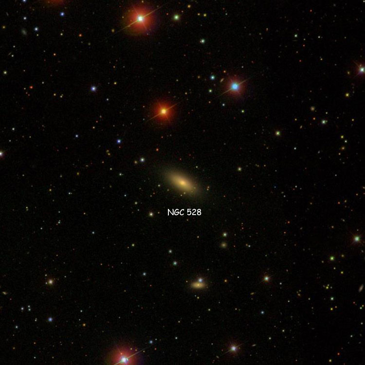 SDSS image of region near lenticular galaxy NGC 528
