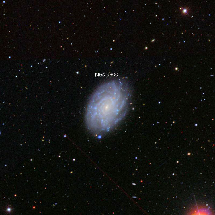 SDSS image of region near spiral galaxy NGC 5300