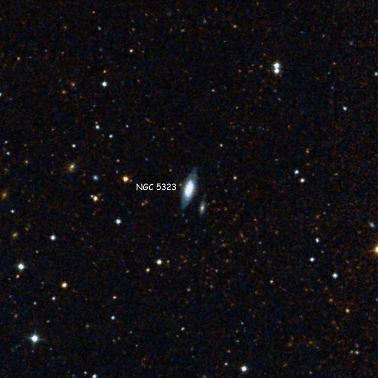 DSS image of region near spiral galaxy NGC 5323