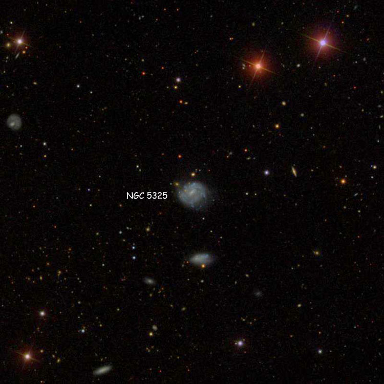 SDSS image of region near spiral galaxy NGC 5325