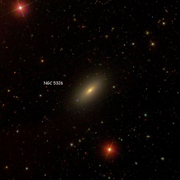 SDSS image of region near spiral galaxy NGC 5326